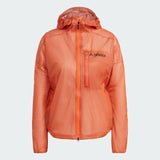 adidas Terrex Agravic Packable Womens Running Rain Jacket Orange Lightweight