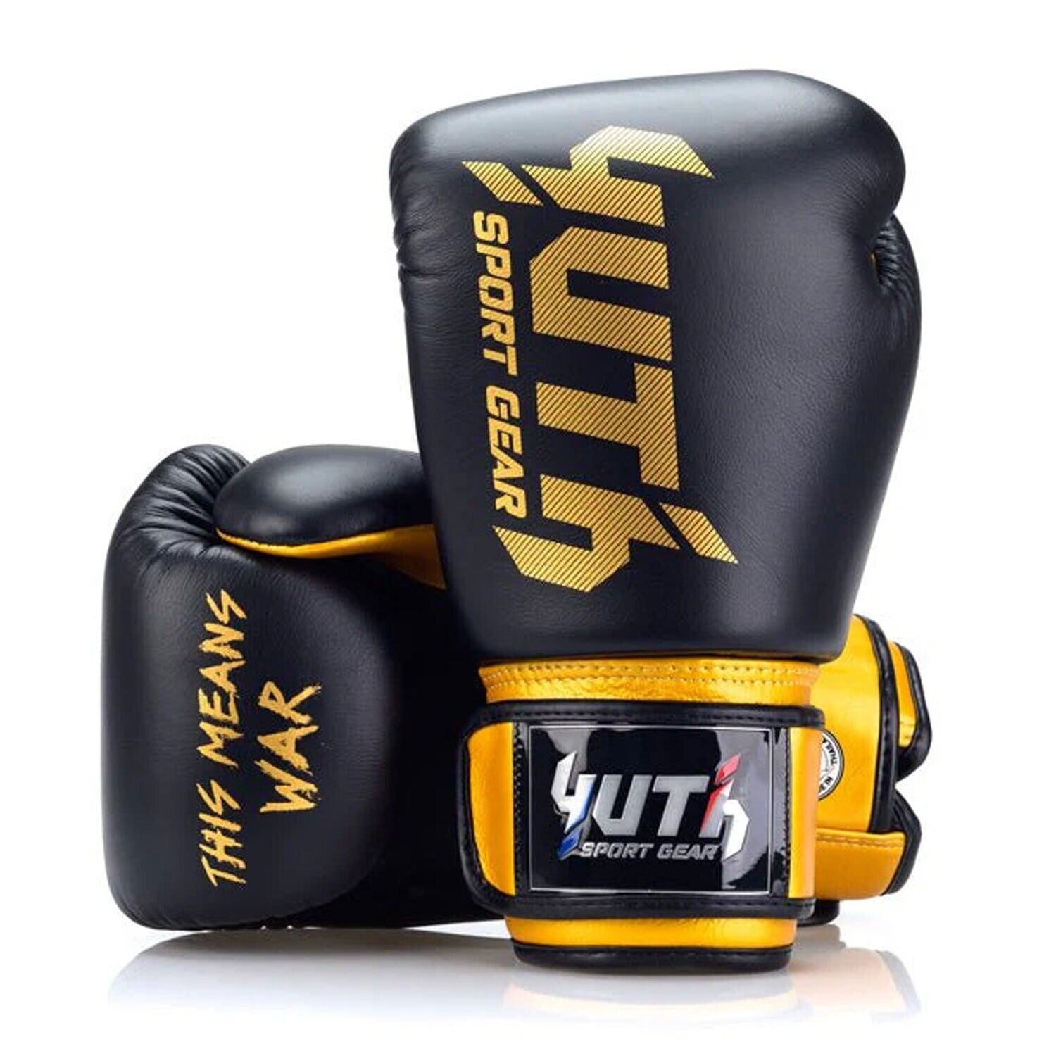 Yuth Gold Leather Muay Thai Boxing Gloves Adult