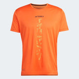 adidas Terrex Agravic Trail Running T-Shirt Mens Sustainable Blue Orange Top