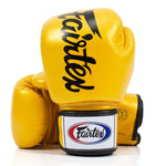 Fairtex BGV19 Deluxe Tight Fit Leather Boxing Gloves Muay Thai Black / Gold