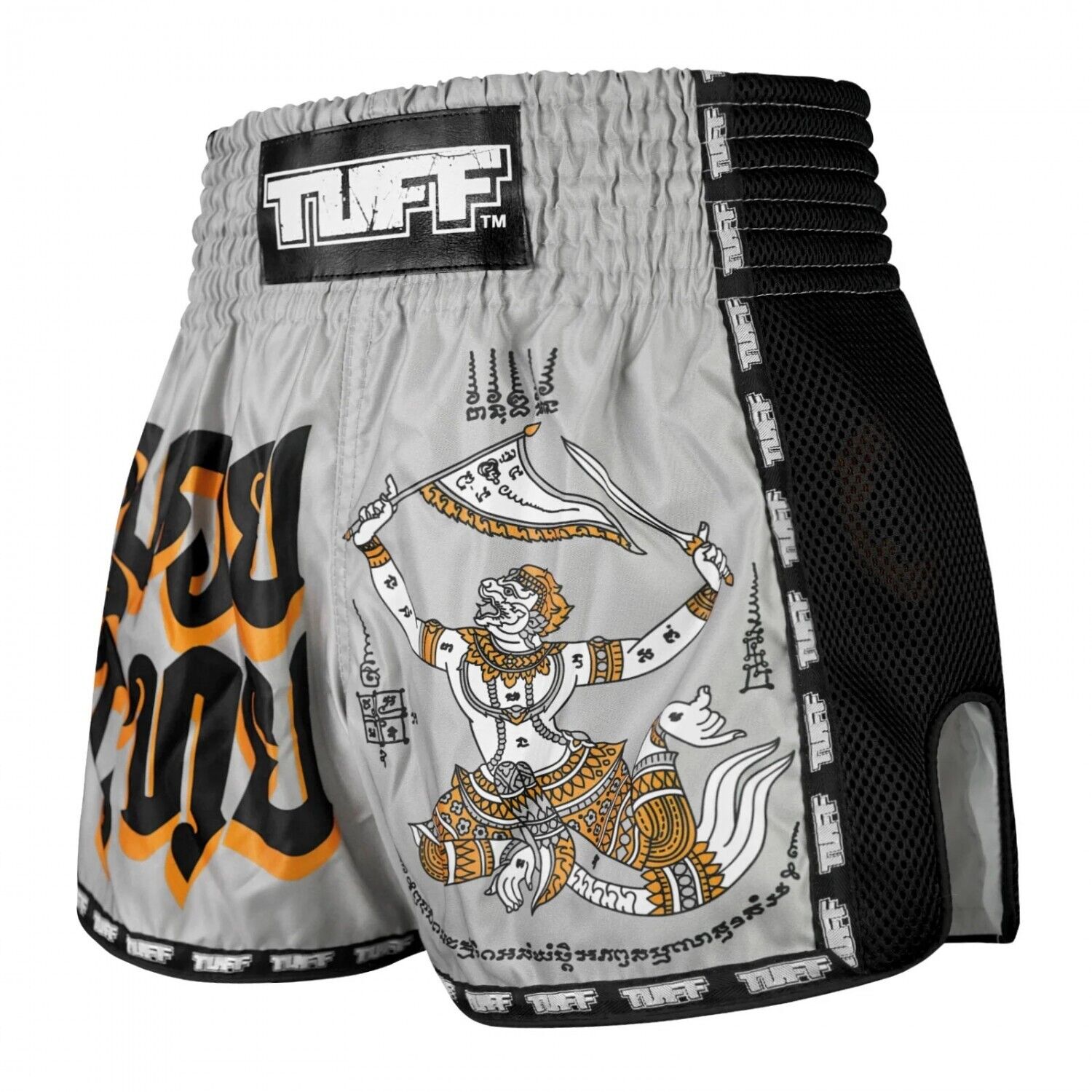 TUFF Muay Thai Shorts Hanuman Yantra with War Flag MSC118