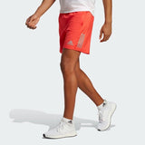 adidas Own The Run Mens Running Shorts Red Reflective Pockets Gym Fitness