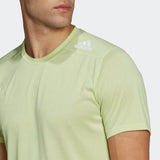 adidas Designed For Running Mens T-Shirt Blue Lime Grey Reflective Breathable