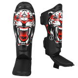 TUFF Muay Thai Shin Guards Kickboxing Shin Pads MMA Black