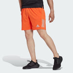 adidas Own The Run Mens Running Shorts Orange Reflective Pockets Gym Fitness