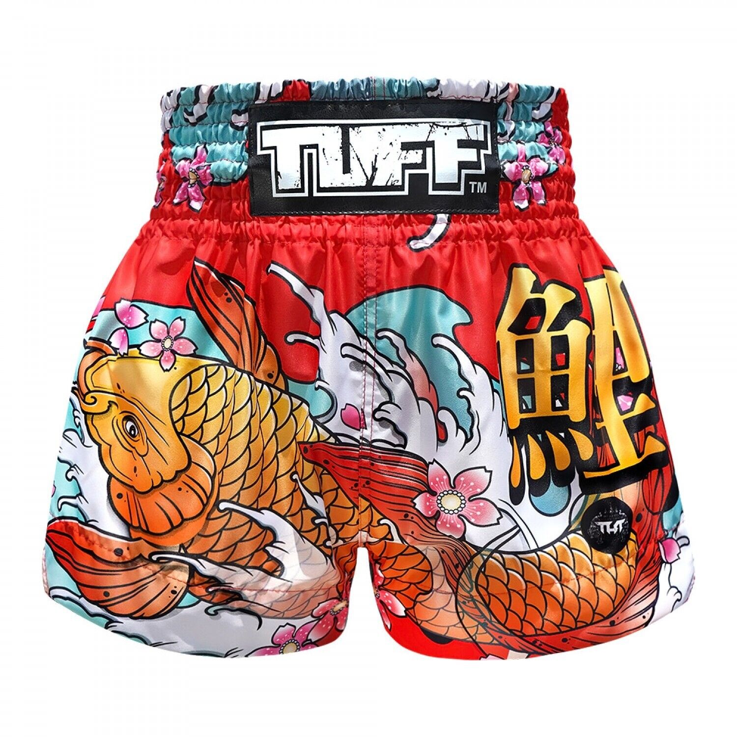 TUFF Muay Thai Shorts Red Japanese Koi Fish MS637