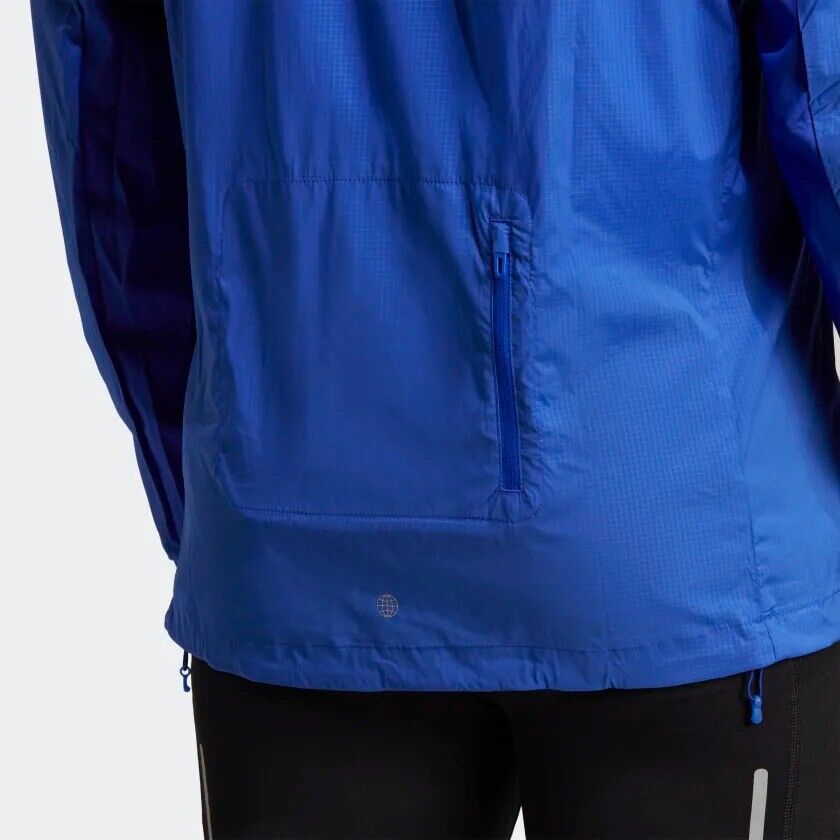 adidas Marathon Running Jacket Mens WIND.RDY Orange Blue