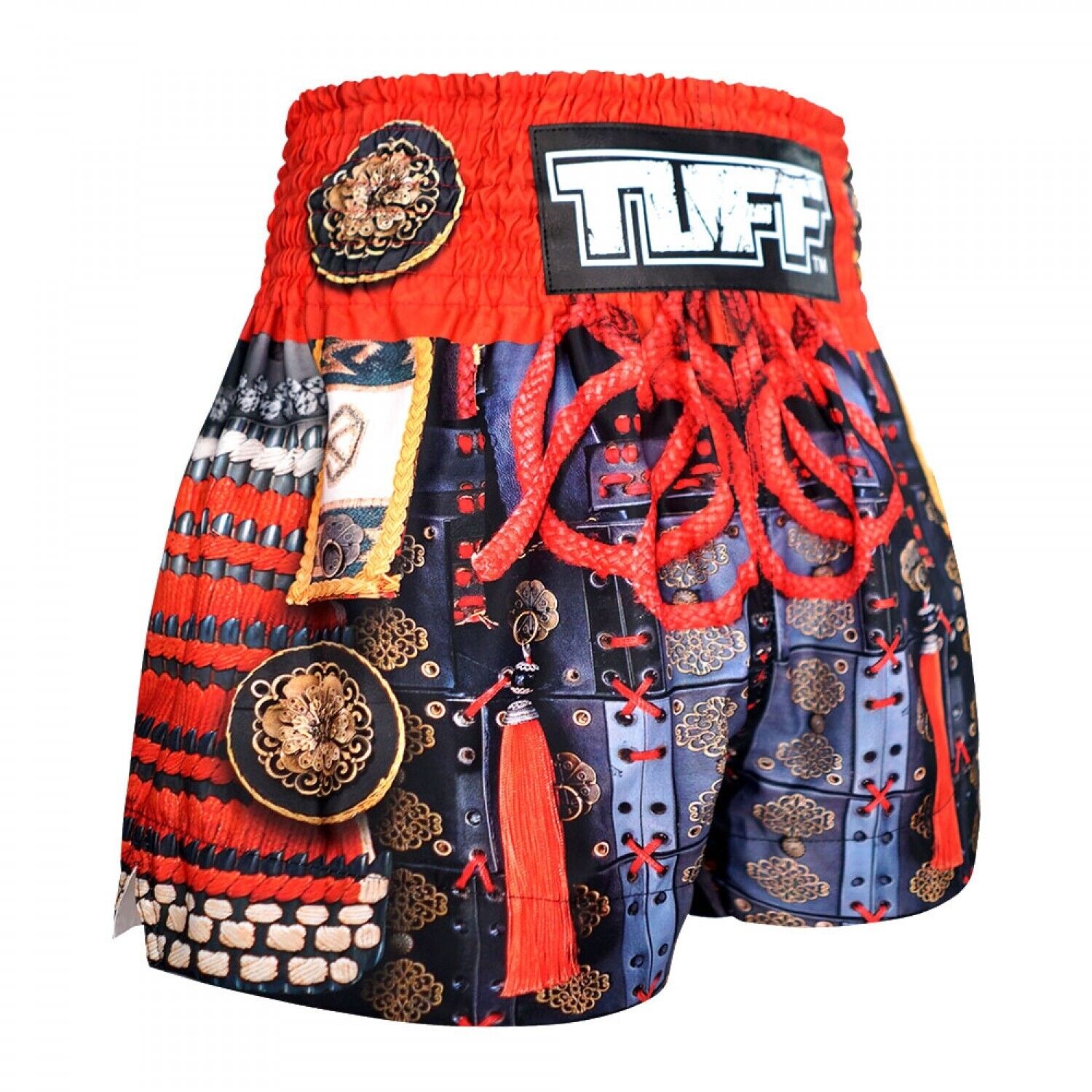 TUFF Muay Thai Shorts Armour MS657 Samurai Kickboxing MMA Traditional Style