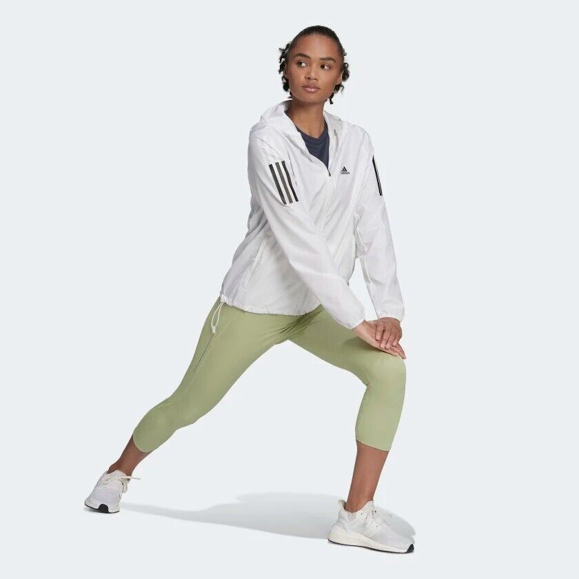 adidas Own The Run Womens Running Jacket Winbreaker Ladies Fitness Coat White