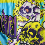 TUFF Muay Thai Shorts Trippy Skull MS682 Kickboxing MMA