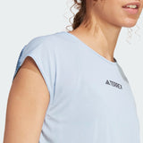 adidas Womens TERREX Agravic Pro Trail Running Top Blue T-Shirt Vest