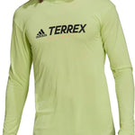 adidas Terrex TX Trail Running Long Sleeve T-shirt Mens Sports Top Lime