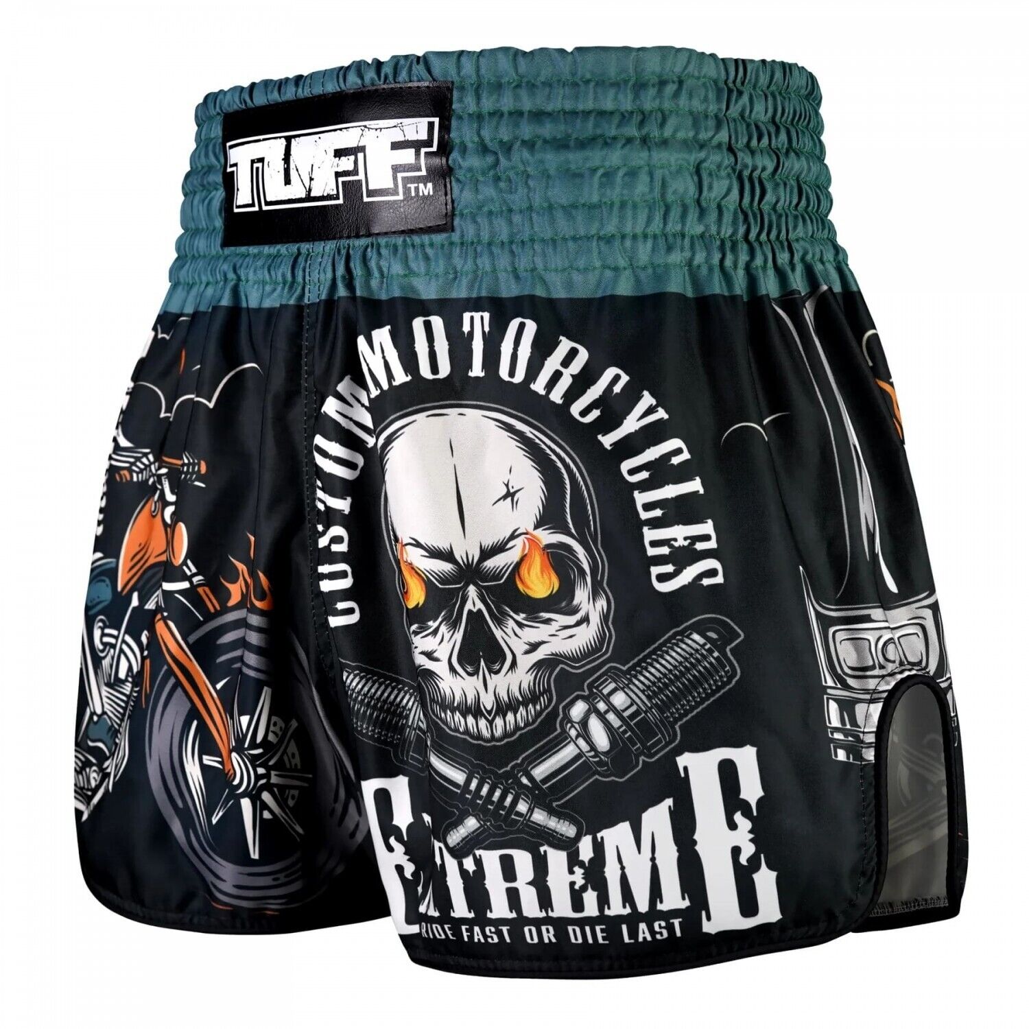 TUFF Muay Thai Shorts The Skull Rider RMS109