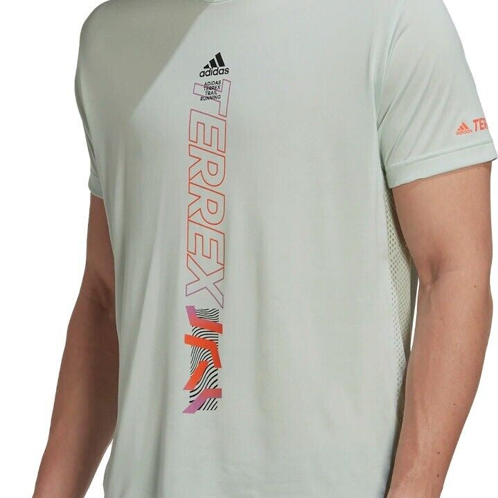 adidas Terrex Agravic Trail Running T-Shirt Mens Sustainable Black Lime White