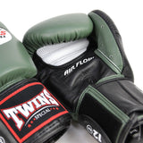 Twins Leather Muay Thai Boxing Gloves BGVLA2-2T Air Flow Black Green Red White