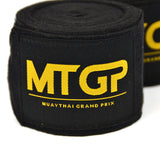 MTGP Muay Thai Grand Prix Official Handwraps Black 5m Cotton Kickboxing MMA