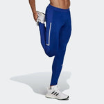 adidas Saturday Warm Mens Running Tights Compression Pants Fitness Leggings Blue