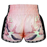 TUFF Muay Thai Shorts Pink Birds With Roses MSC123