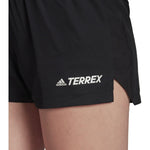 adidas Trail Running Shorts 5" Womens Black Zip Pockets Eco