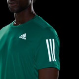 adidas Own The Run Short Sleeve Running Top Mens Green Breathable T-Shirt