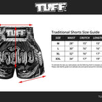 TUFF Muay Thai Shorts Armour MS657 Samurai Kickboxing MMA Traditional Style