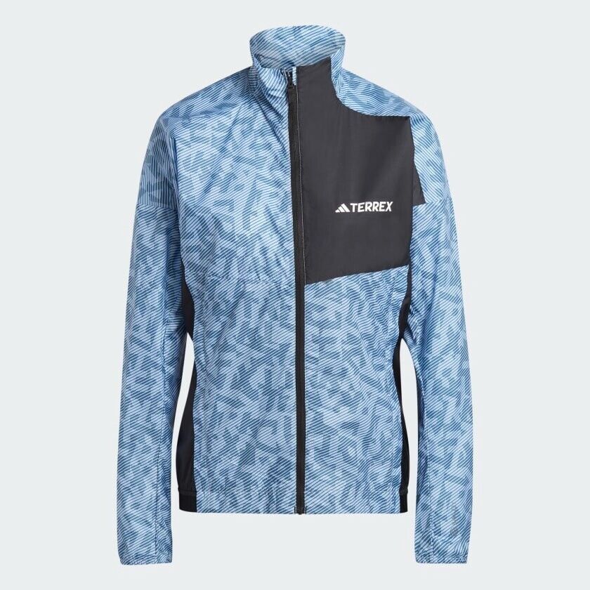 adidas Womens Terrex Trail Running Windbreaker Jacket Blue