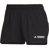 adidas Trail Running Shorts 5" Womens Black Zip Pockets Eco