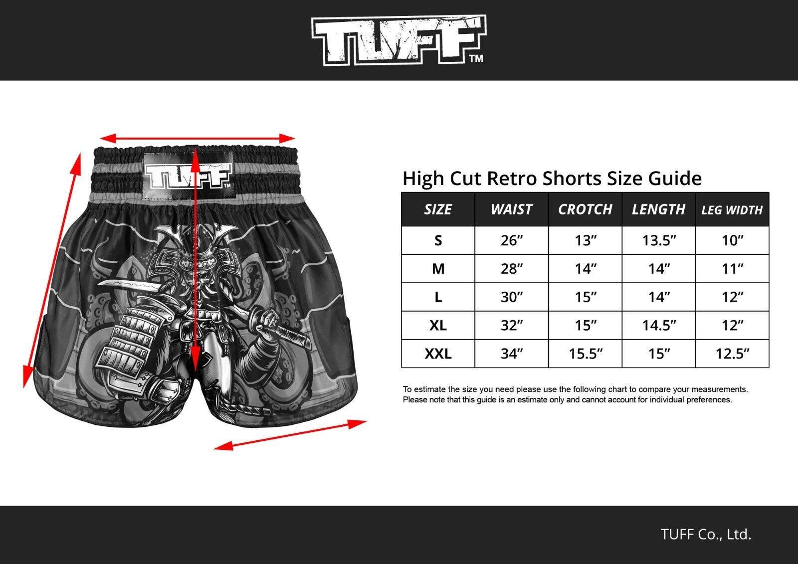 TUFF Muay Thai Shorts The Undefeated Steel Spirits RMS101