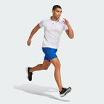 adidas Run Icons 3-Stripes Mens Running Shorts Blue Reflective Pockets