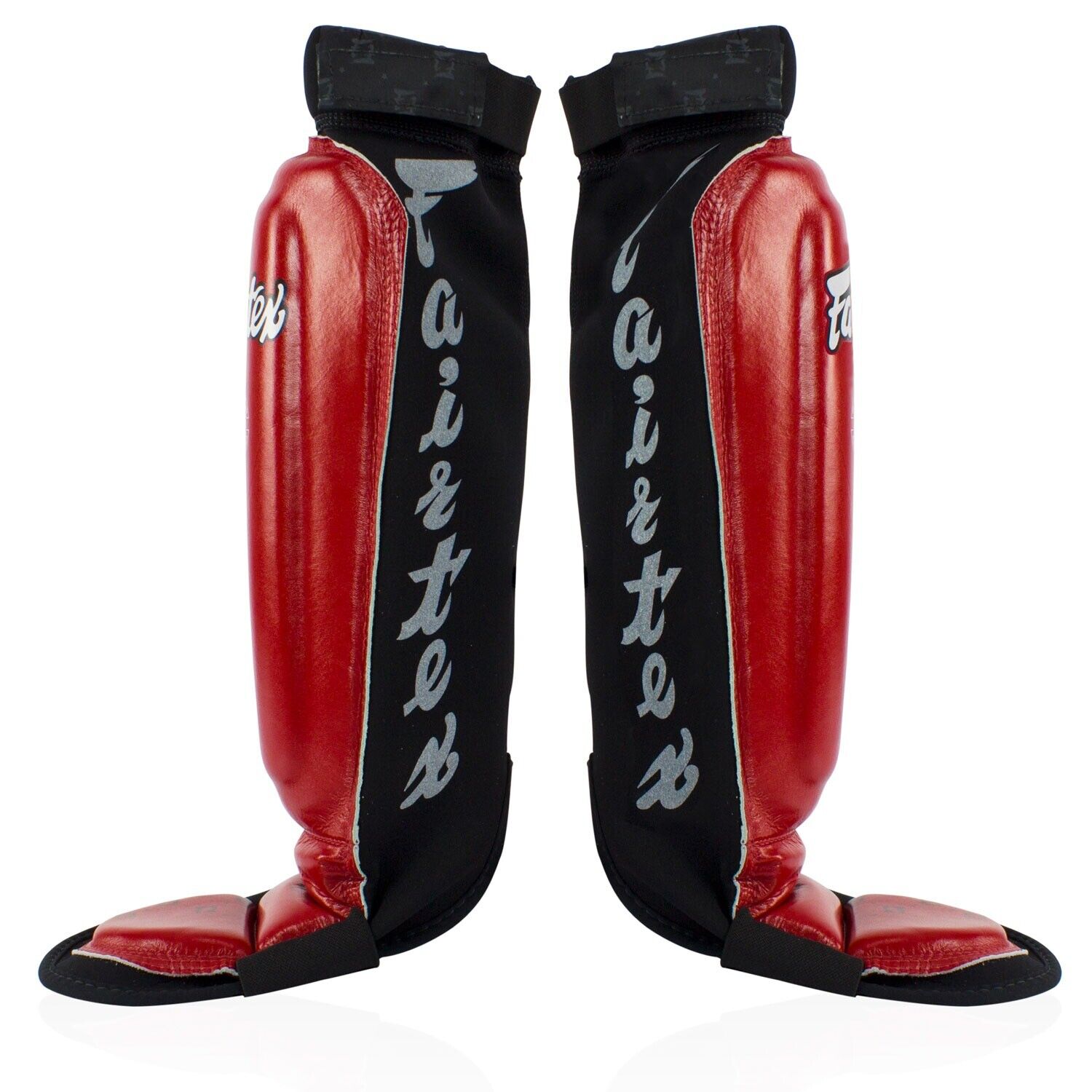 Fairtex SP6 MMA Style Shin Guards Muay Thai Shin Pads Black White Red Kickboxing