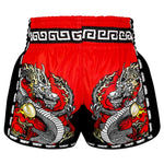 TUFF Muay Thai Shorts Red Chinese Dragon MSC116