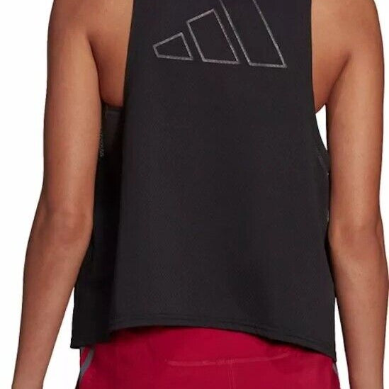 adidas Run Icons Womens Running Tank Top Vest Made With Nature Black Breathable