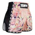 TUFF Muay Thai Shorts Pink Birds With Roses MSC123