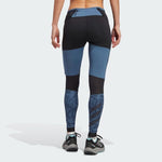 adidas Terrex Agravic Trail Running Tights Womens Black Blue Pocket