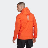 adidas Marathon Running Jacket Mens WIND.RDY Orange Blue