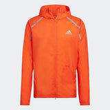 adidas Marathon Running Jacket Mens WIND.RDY Orange Blue