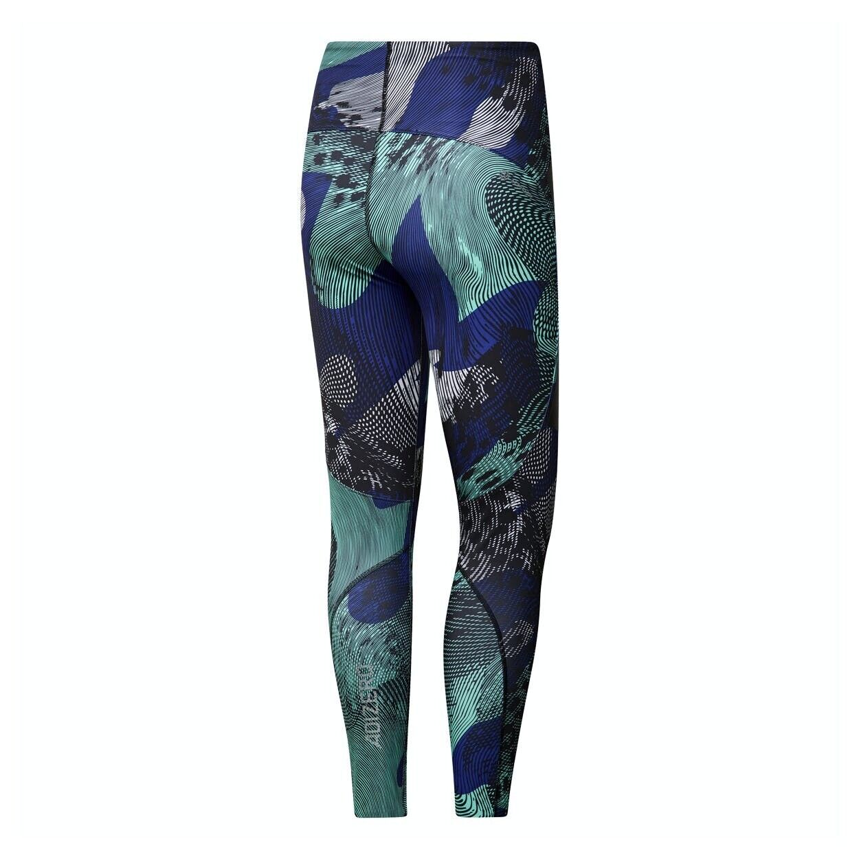 adidas Adizero Running Leggings Womens Fitness Green Blue Ladies Gym Eco