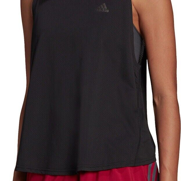 adidas Run Icons Womens Running Tank Top Vest Made With Nature Black Breathable