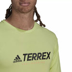 adidas Terrex TX Trail Running Long Sleeve T-shirt Mens Sports Top Lime