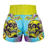 TUFF Muay Thai Shorts Trippy Skull MS682 Kickboxing MMA