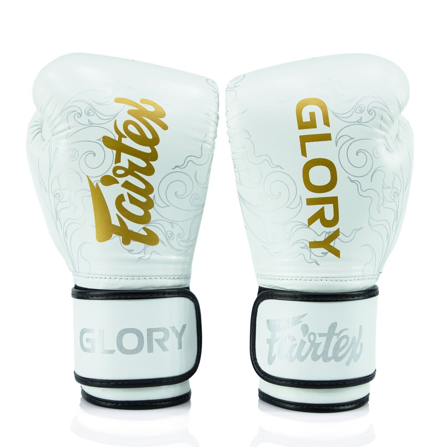 Fairtex X Glory Leather Kickboxing Gloves Muay Thai Black / White