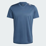 adidas Designed For Running Mens T-Shirt Blue Lime Grey Reflective Breathable