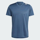 adidas Designed For Running Mens T-Shirt Blue Lime Grey Reflective Breathable