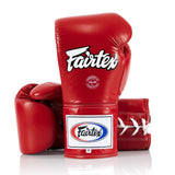 Fairtex BGL6 Leather Lace-Up Competition Fight Muay Thai Boxing Gloves