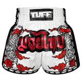 TUFF Muay Thai Shorts White Twin Tiger MSC121