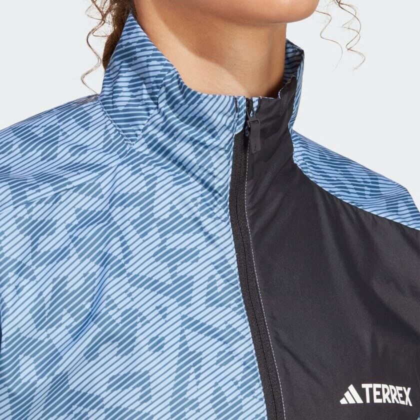 adidas Womens Terrex Trail Running Windbreaker Jacket Blue