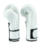 Fairtex X Glory Leather Kickboxing Gloves Muay Thai Black / White