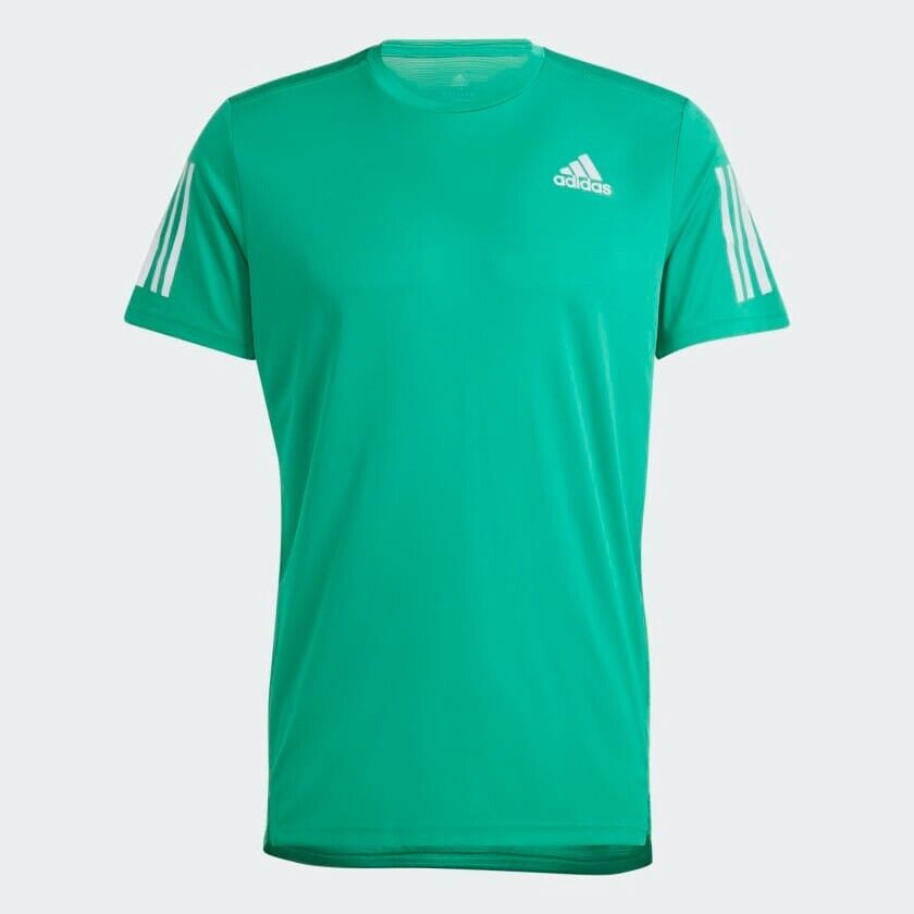 adidas Own The Run Short Sleeve Running Top Mens Green Breathable T-Shirt