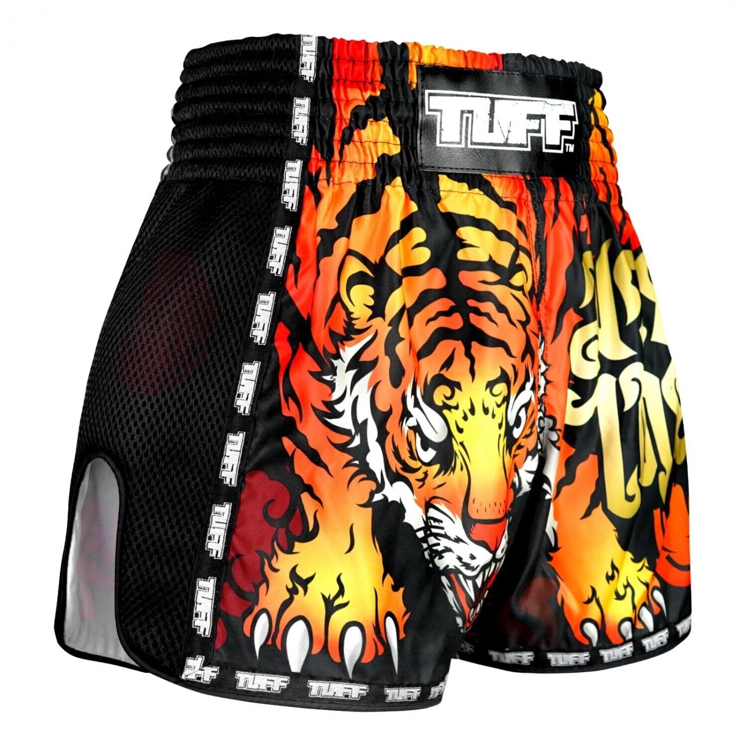 TUFF Muay Thai Shorts Black Furious Tiger MSC125