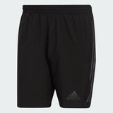 adidas Run Icons 3-Stripes Mens Running Shorts HEAT.RDY Black Reflective Pockets